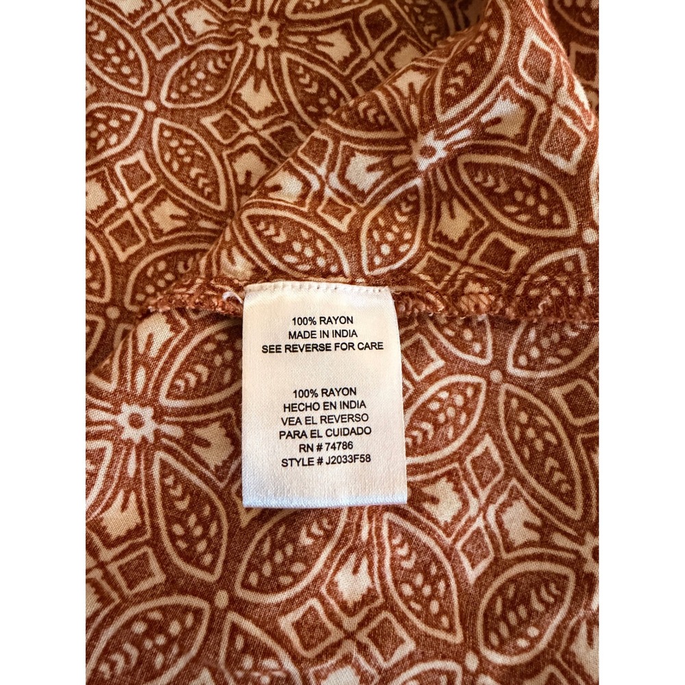 Patrons of Peace Womens Malibu Mini Dress Rust Orange Geometric Medallion Size S - Picture 8 of 10